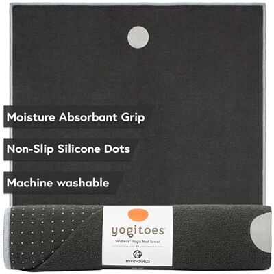 Manduka Yogitoes Asciugamano per tappetino da yoga, antiscivolo, in microfibra, asciugamano da palestra per yoga, pilates, allenamento, raffreddamento e sudore, 180,3 cm Manduka Yogitoes Asciugamano per tappetino da yoga, antiscivolo, in microfibra, asciugamano da palestra per yoga, pilates, allenamento, raffreddamento e sudore, 180,3 cm