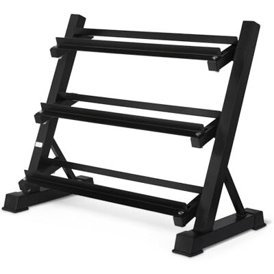 Basics , Rack per manubri regolabile con 3 ripiani (solo il supporto), nero Basics , Rack per manubri regolabile con 3 ripiani (solo il supporto), nero