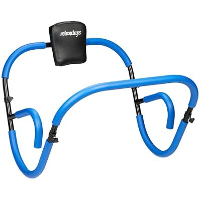 Relaxdays Attrezzo per Addominali AB Roller, Allenamento a Casa Potenziamento Muscolare HxLxP: 66 x 71 x 71 cm, Blu Nero Relaxdays Attrezzo per Addominali AB Roller, Allenamento a Casa Potenziamento Muscolare HxLxP: 66 x 71 x 71 cm, Blu Nero