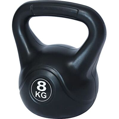 BAKAJI Kettlebell 8 Kg di Peso in PVC e Cemento per Palestra, Fitness, Riabilitazione, Esercizio, Allenamento Forza, Impugnatura Ergonomica Anti-Scivolamento, Fondo Piatto per Maggiore Stabilità BAKAJI Kettlebell 8 Kg di Peso in PVC e Cemento per Palestra, Fitness, Riabilitazione, Esercizio, Allenamento Forza, Impugnatura Ergonomica Anti-Scivolamento, Fondo Piatto per Maggiore Stabilità