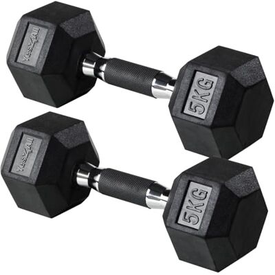 Yes4All Rubber Grip Encased Hex Dumbbells – Hand Weights With Anti-Slip Yes4All Rubber Grip Encased Hex Dumbbells – Hand Weights With Anti-Slip