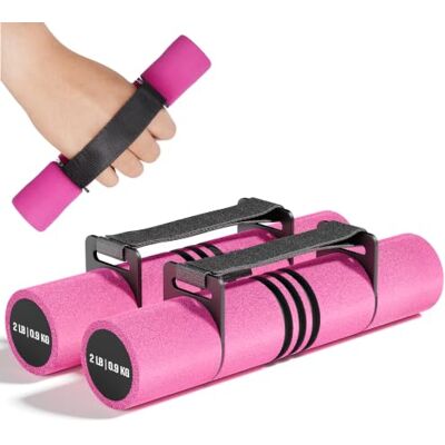 Yes4All Pesi a mano con manubri per camminare/viaggi per esercizi con cinghie regolabili, copertura in schiuma, opzioni di peso codificate per colore Yes4All Pesi a mano con manubri per camminare/viaggi per esercizi con cinghie regolabili, copertura in schiuma, opzioni di peso codificate per colore