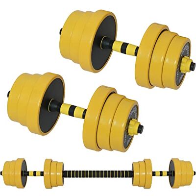 BAKAJI Set 2 in 1 Manubri Regolabili con Barra Bilanciere di collegamento, Rivestimento Gomma Piuma Antiruggine Antiscivolo, Palestra, Fitness, con Pesi (25, Chilogrammi) BAKAJI Set 2 in 1 Manubri Regolabili con Barra Bilanciere di collegamento, Rivestimento Gomma Piuma Antiruggine Antiscivolo, Palestra, Fitness, con Pesi (25, Chilogrammi)