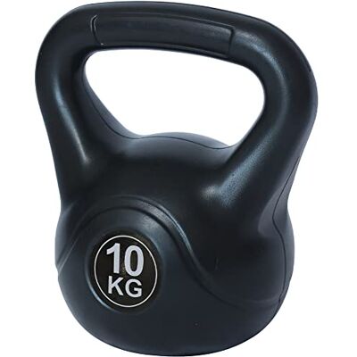 BAKAJI Kettlebell 10 Kg di Peso in PVC e Cemento per Palestra, Fitness, Riabilitazione, Esercizio, Allenamento Forza, Impugnatura Ergonomica Anti-Scivolamento, Fondo Piatto per Maggiore Stabilità BAKAJI Kettlebell 10 Kg di Peso in PVC e Cemento per Palestra, Fitness, Riabilitazione, Esercizio, Allenamento Forza, Impugnatura Ergonomica Anti-Scivolamento, Fondo Piatto per Maggiore Stabilità
