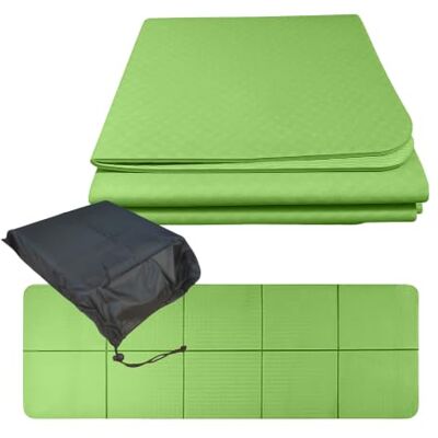 Relaxdays Tappetino Yoga, vari colori pieghevole, in TPE, 6 mm, 61x183 cm, antiscivolo, con borsa, per pilates e fitness Relaxdays Tappetino Yoga, vari colori pieghevole, in TPE, 6 mm, 61x183 cm, antiscivolo, con borsa, per pilates e fitness