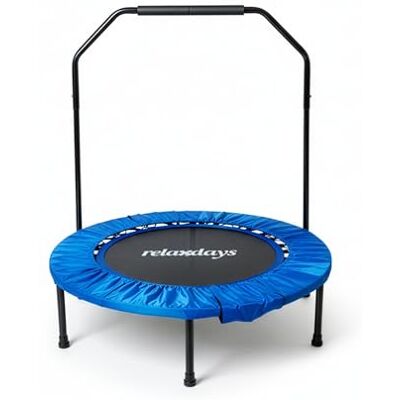 Relaxdays Trampolino con Barra di Supporto, Ø 102 cm, Mini Pieghevole Fino a 120 kg, Fitness Relaxdays Trampolino con Barra di Supporto, Ø 102 cm, Mini Pieghevole Fino a 120 kg, Fitness