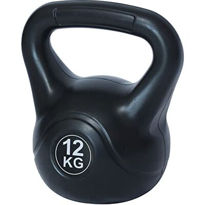 BAKAJI Kettlebell 12 Kg di Peso in PVC e Cemento per Palestra, Fitness, Riabilitazione, Esercizio, Allenamento Forza, Impugnatura Ergonomica Anti-Scivolamento, Fondo Piatto per Maggiore Stabilità BAKAJI Kettlebell 12 Kg di Peso in PVC e Cemento per Palestra, Fitness, Riabilitazione, Esercizio, Allenamento Forza, Impugnatura Ergonomica Anti-Scivolamento, Fondo Piatto per Maggiore Stabilità