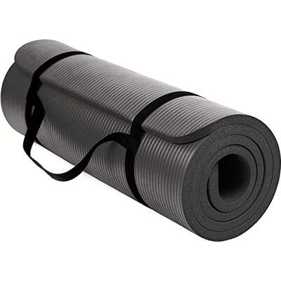 TechFit Fitness Tappetino Yoga Professionale Ideale per Palestra in Casa, Esercizi del Pavimento, Campeggio, Stretching, Pilates 10 mm, Black TechFit Fitness Tappetino Yoga Professionale Ideale per Palestra in Casa, Esercizi del Pavimento, Campeggio, Stretching, Pilates 10 mm, Black