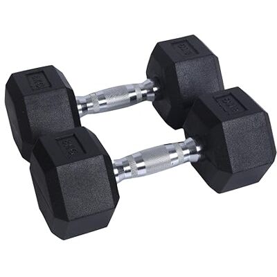 Endless Pair of 8 Kg (2 * 17.6 LB) Hexagon Rubber Coated Dumbbell Black Material: Iron and Rubber Perfect for Bodybuilding, Fitness, Weight Lifting and Training at Home or Gym Endless Pair of 8 Kg (2 * 17.6 LB) Hexagon Rubber Coated Dumbbell Black Material: Iron and Rubber Perfect for Bodybuilding, Fitness, Weight Lifting and Training at Home or Gym