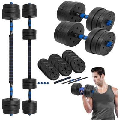 Rebel Active Set di manubri in bitume con barra di collegamento, 2 x 10 kg Rebel Active Set di manubri in bitume con barra di collegamento, 2 x 10 kg