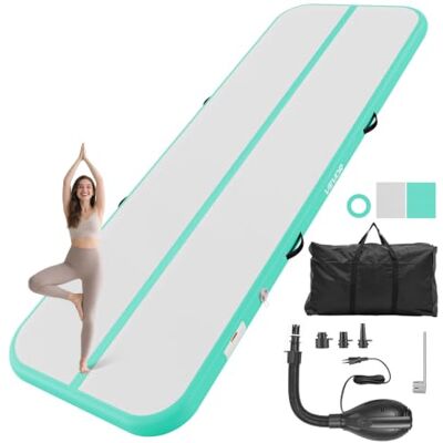 VEVOR Tappetino Gonfiabile Ginnastica Salto Danza 3 m Colore Verde Menta VEVOR Tappetino Gonfiabile Ginnastica Salto Danza 3 m Colore Verde Menta