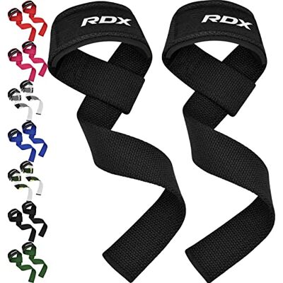 RDX Straps Palestra, Cinghie Sollevamento Pesi Fascette per Stacchi, 5MM Neoprene Imbottita Supporto Polsa, Gym Fitness Lifting Bodybuilding Powerlifting Allenamento Accessori Fasce Polsi RDX Straps Palestra, Cinghie Sollevamento Pesi Fascette per Stacchi, 5MM Neoprene Imbottita Supporto Polsa, Gym Fitness Lifting Bodybuilding Powerlifting Allenamento Accessori Fasce Polsi