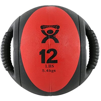 Cando W67562 Palla Medica a Doppia Impugnatura, Rossa, 5,5 Kg Cando W67562 Palla Medica a Doppia Impugnatura, Rossa, 5,5 Kg