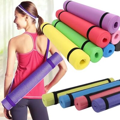 BAKAJI Tappetino Yoga Antiscivolo Alta Densità Materassino Tappeto Allenamento Fitness Aerobica Palestra Ginnastica con tracolla, Colori Assortiti (176 x 61 cm) BAKAJI Tappetino Yoga Antiscivolo Alta Densità Materassino Tappeto Allenamento Fitness Aerobica Palestra Ginnastica con tracolla, Colori Assortiti (176 x 61 cm)
