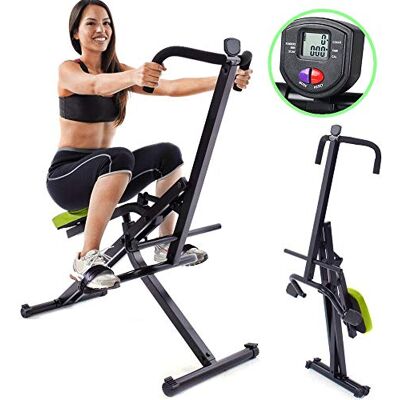 BAKAJI Attrezzo Total Body Allenamento Fitness Cardio Palestra Addominali Crunch Petto Spalle Gambe con Seduta Imbottita Regolabile e Display LCD Struttura in Acciaio Inox Pieghevole BAKAJI Attrezzo Total Body Allenamento Fitness Cardio Palestra Addominali Crunch Petto Spalle Gambe con Seduta Imbottita Regolabile e Display LCD Struttura in Acciaio Inox Pieghevole