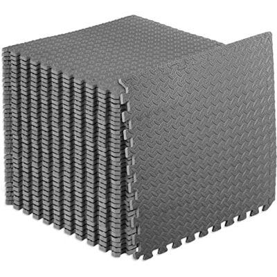 ProsourceFit Puzzle Exercise Mat ½ in, EVA Interlocking Foam Floor Tiles for Home Gym, Mat for Home Workout Equipment, Floor Padding for Kids, Grey, 24 in x 24 in x ½ in, 144 Sq Ft 36 Tiles ProsourceFit Puzzle Exercise Mat ½ in, EVA Interlocking Foam Floor Tiles for Home Gym, Mat for Home Workout Equipment, Floor Padding for Kids, Grey, 24 in x 24 in x ½ in, 144 Sq Ft 36 Tiles