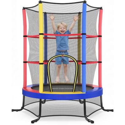SONGMICS Trampolino per Bambini, Diametro 174 cm, con Recinto di Protezione, Tappeto di Sicurezza, Trampolino Fitness, Telaio in Acciaio, per Interni, Esterni, Giardino SONGMICS Trampolino per Bambini, Diametro 174 cm, con Recinto di Protezione, Tappeto di Sicurezza, Trampolino Fitness, Telaio in Acciaio, per Interni, Esterni, Giardino
