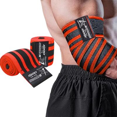 LARA STAR Tutore per Gomito per Sollevamento Pesi, 119,4 cm, Fascia Elastica per Gomito e Compressione, Powerlifting, Fitness, Cross-Training e Palestra Cinghia per Gomito per Sollevamento Pesi LARA STAR Tutore per Gomito per Sollevamento Pesi, 119,4 cm, Fascia Elastica per Gomito e Compressione, Powerlifting, Fitness, Cross-Training e Palestra Cinghia per Gomito per Sollevamento Pesi