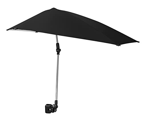 Sport-Brella Versa-Brella ombrellone regolabile, morsetto regolabile, girevole a 360 gradi e fodera UPF 50+, leggera e facile da montare, regolare, nero