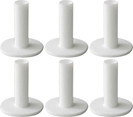 Generic 6 Pezzi Porta Tee Da Golf in Gomma Tee per Tappetino Da Golf per Tappetini Da Pratica E Driving Range (Bianco), 80 millimetri