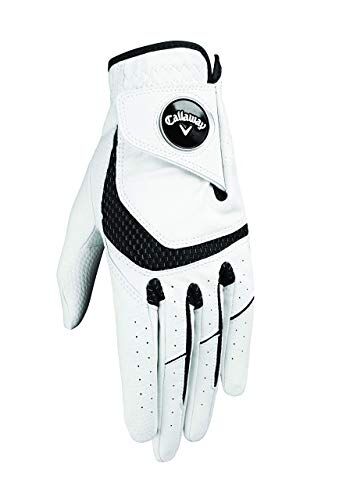 Callaway Guanto da golf da donna Syntech, mano sinistra (per golfista destrorso), bianco, taglia L