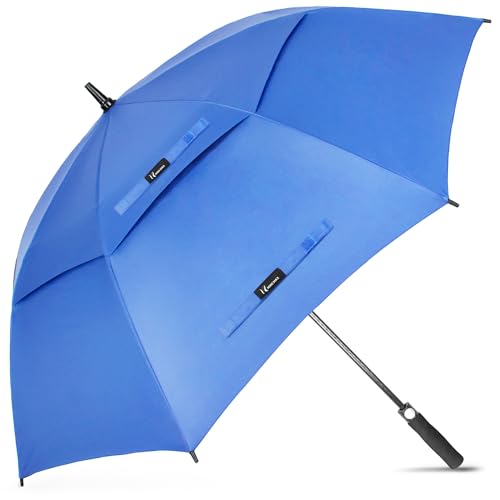 NINEMAX Ombrello Pioggia Grande Automatico Ombrello da Golf Antivento 172cm Ombrello Resistente con Doppia Copertura Ventilata(Blu cielo)