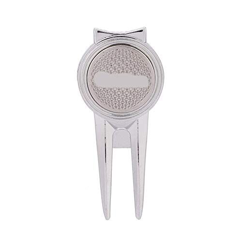 ViaGasaFamido Divot Tools, Accessori da golf Elegante strumento di riparazione Divot in lega di zinco Marcatore a sfera magnetica Strumenti Golf Divot(D103silver)