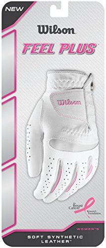 Wilson Guanto da golf per donna, Taglia M, Sinistra, LLH, Bianco, Feel Plus, WGJA00770M