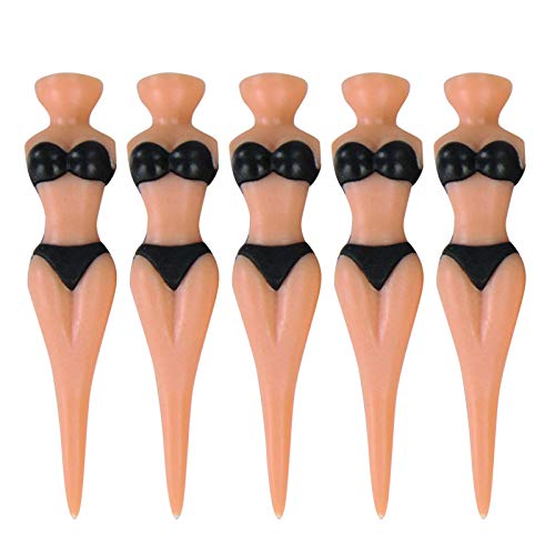 Bodhi2000 5 pezzi mini bikini sexy golf picchi, bel corpo in plastica 5 colori golf tee stand-black-