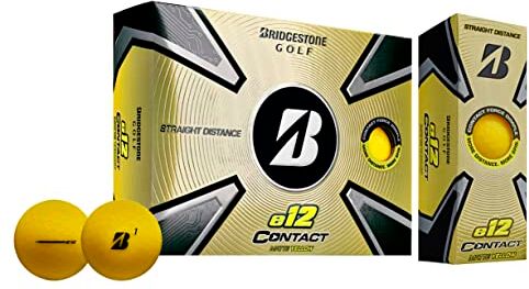 Bridgestone E12 CONTACT GOLF BALLS 2023 MATTE YELLOW 1 Dozen PALLINE DA GOLF E12 CONTACT 2023 GIALLO OPACO 1 Dozzina Uomo, Matte Yellow, One Size