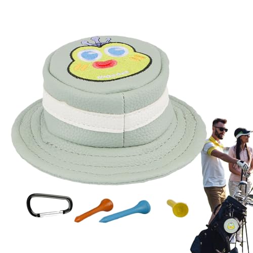 SCOOVY Marsupio per palline da golf, Marsupio per palline da golf,Sacca da golf a forma di cappello a secchiello con 3 tee da golf Tasca portaoggetti per palline da golf, piccola confezione