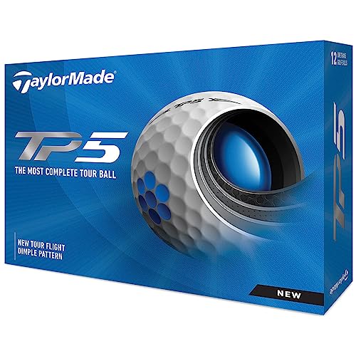TaylorMade TP5, Palline da Golf. Unisex-Adulto, Bianco, Taglia Unica