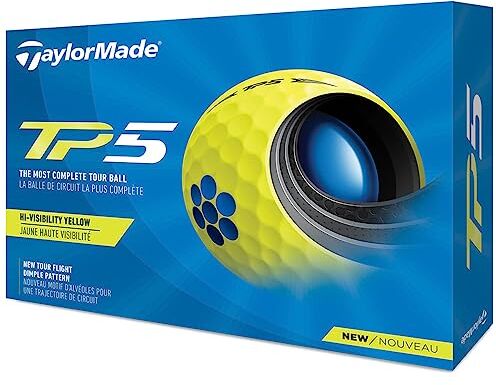 TaylorMade TP5, Palline da Golf. Unisex-Adulto, Giallo, Taglia Unica