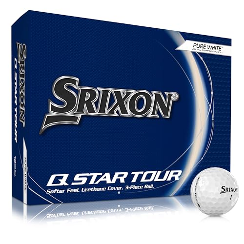 Srixon , New Q-Star Tour 5 2024 Dozzina di palline da golf Sensazione morbida, effetti, prestazioni e potenza 3 pezzi Uretano Accessori da golf premium e regali da golf