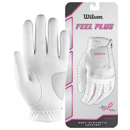 Wilson Guanto da Golf per Donna, Taglia S, Sinistra, LLH, Bianco, Feel Plus, WGJA00770S