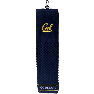 Team Golf NCAA California Golden Bears Asciugamano da golf ricamato, motivo a scscrubber con logo ricamato Team Golf NCAA California Golden Bears Asciugamano da golf ricamato, motivo a scscrubber con logo ricamato