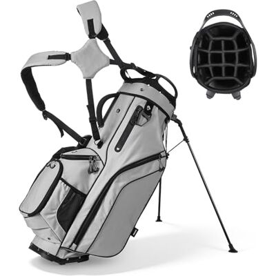 VEVOR Borsa da Golf Portaoggetti Mazze, Borsa da Golf con Supporto da Pavimento Tracolla Doppia Copertura Antipioggia, Materiale in Poliestere Rivestimento Interno in PU 210D 420 x 260 x 930 mm VEVOR Borsa da Golf Portaoggetti Mazze, Borsa da Golf con Supporto da Pavimento Tracolla Doppia Copertura Antipioggia, Materiale in Poliestere Rivestimento Interno in PU 210D 420 x 260 x 930 mm
