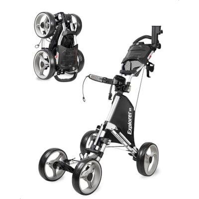 Caddytek , Explorer V8, Carrello da Golf a 4 Ruote, Compatto, Leggero, Pieghevole, Argento, Taglia Unica Caddytek , Explorer V8, Carrello da Golf a 4 Ruote, Compatto, Leggero, Pieghevole, Argento, Taglia Unica