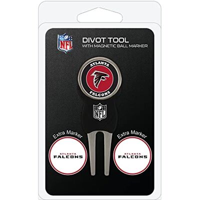 Team Golf NFL Atlanta Falcons Divot Tool con 3 marcatori per Palline da Golf, i marcatori Sono smaltati magnetici Rimovibili su Entrambi i Lati, Multicolore Team Golf NFL Atlanta Falcons Divot Tool con 3 marcatori per Palline da Golf, i marcatori Sono smaltati magnetici Rimovibili su Entrambi i Lati, Multicolore
