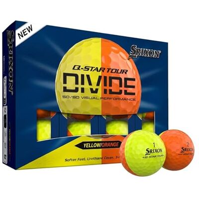 Srixon Q-STAR TOUR DIVIDE, Palline da golf in uretano bicolore, Sensazione morbida, distanza ottimizzata, Nucleo FastLayer con compressione 74, Idea regalo per i golfisti, Confezione da 12 Srixon Q-STAR TOUR DIVIDE, Palline da golf in uretano bicolore, Sensazione morbida, distanza ottimizzata, Nucleo FastLayer con compressione 74, Idea regalo per i golfisti, Confezione da 12