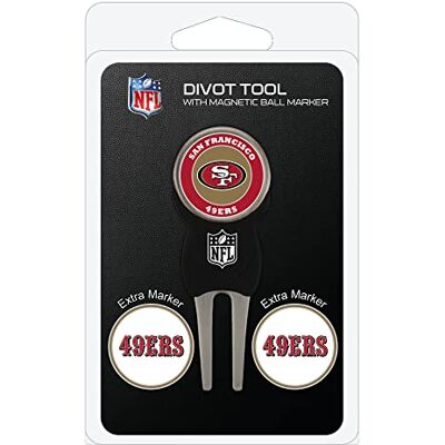 Team Golf NFL San Francisco 49ers Divot Tool con 3 pennarelli per Palline da Golf, i pennarelli Sono smontabili magnetici a Doppia Faccia smaltati Team Golf NFL San Francisco 49ers Divot Tool con 3 pennarelli per Palline da Golf, i pennarelli Sono smontabili magnetici a Doppia Faccia smaltati
