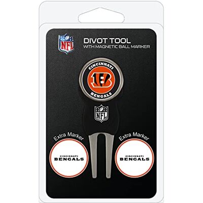 Team Golf NFL Cincinnati Bengals Divot Tool Pack con 3 marcatori per Palline da Golf Divot Tool con 3 pennarelli per Palline da Golf, i pennarelli Sono smontabili magnetici a Doppia Faccia smaltati Team Golf NFL Cincinnati Bengals Divot Tool Pack con 3 marcatori per Palline da Golf Divot Tool con 3 pennarelli per Palline da Golf, i pennarelli Sono smontabili magnetici a Doppia Faccia smaltati