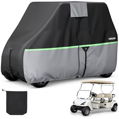 VEVOR Copertura di Protezione per Carrello da Golf Copertura Completa con Tessuto Oxford 600D Impermeabile da Esterno per Golf Cart da 4 Posti Compatibile con Modello Yamaha EZGO Club Car Honda VEVOR Copertura di Protezione per Carrello da Golf Copertura Completa con Tessuto Oxford 600D Impermeabile da Esterno per Golf Cart da 4 Posti Compatibile con Modello Yamaha EZGO Club Car Honda