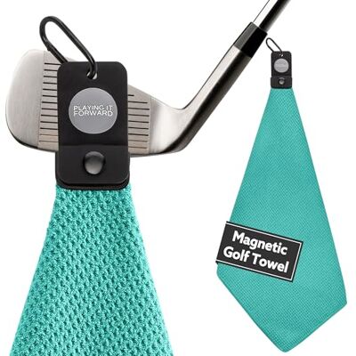 Playing It Forward Asciugamano da golf magnetico per sacche da golf con clip per uomini e donne, asciugamano da golf in microfibra con trama a nido d'ape con magnete industriale per una forte tenuta Playing It Forward Asciugamano da golf magnetico per sacche da golf con clip per uomini e donne, asciugamano da golf in microfibra con trama a nido d'ape con magnete industriale per una forte tenuta