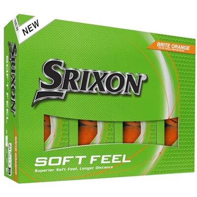 Srixon SOFT FEEL BRITE Palline da golf ad alta visibilità e tocco ultra-morbido Lunga distanza e traiettoria stabile Spin controllato e rapido rilevamento Arancione/Rosso/Verde Srixon SOFT FEEL BRITE Palline da golf ad alta visibilità e tocco ultra-morbido Lunga distanza e traiettoria stabile Spin controllato e rapido rilevamento Arancione/Rosso/Verde