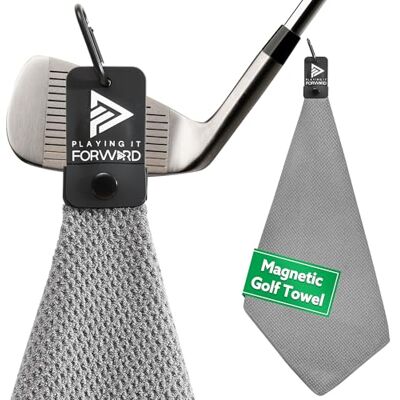 Playing It Forward Asciugamano da golf magnetico per sacche da golf con clip per uomini e donne, asciugamano da golf in microfibra con trama a nido d'ape con magnete industriale per una forte tenuta Playing It Forward Asciugamano da golf magnetico per sacche da golf con clip per uomini e donne, asciugamano da golf in microfibra con trama a nido d'ape con magnete industriale per una forte tenuta