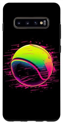 Magliette Grafiche de Gioco del tennis Custodia per Galaxy S10+ Pallina da tennis retrò in stile Synthwave