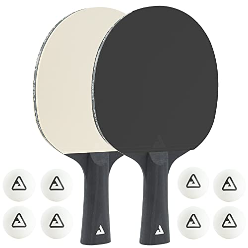 JOOLA Set da ping pong Colorato, composto da 2 racchette da ping pong, 8 palline da ping pong, ideale per famiglie e sport ricreativi, nero e bianco, taglia unica