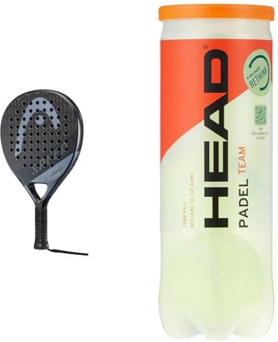 Head Racchetta da Padel Evo Speed 2023, Nera & Tube 3 Padel Palline