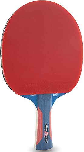 JOOLA Racchetta da ping pong Rosskopf Junior Pro approvato ITTF, racchetta da ping pong 5 stelle, manico blu/rosso, spessore spugna 1,8 mm